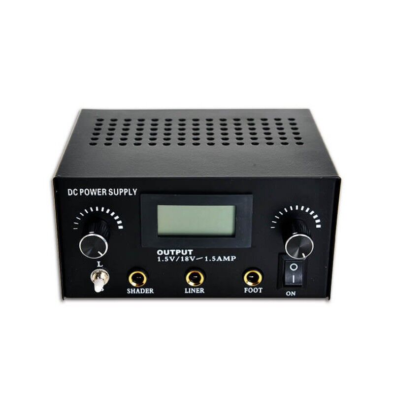 Professional Tattoo Power Supply -Liner & Shader Input-Black