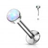 5pcs- Push In Opal Flat Set Top Threadless Flat Back
