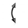 5pcs- Black Curved Barbell with spikes
