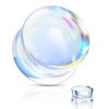 1pc- Iridescent Glass Double Flare Plugs