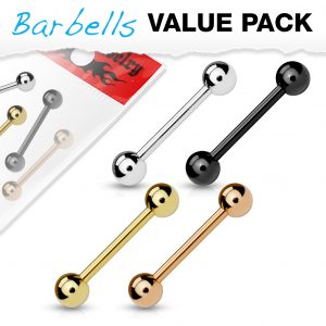 4 Pcs Value Pack Mixed Color Barbells