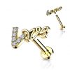 1pc- Love CZ Paved Top Internally Threaded Flat Back