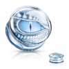 1pc- Blue Dragon Eye Print Encased Clear Acrylic Saddle Fit Plug