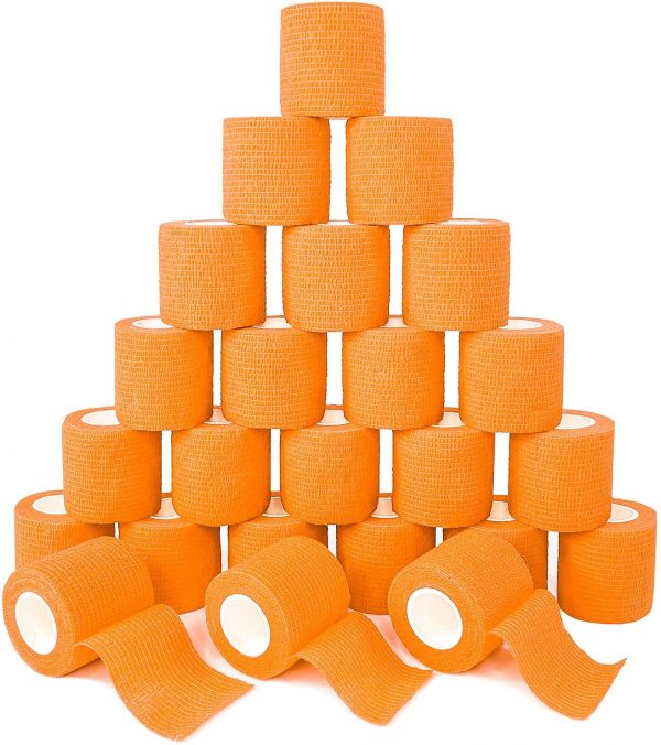 BRIGHT ORANGE Grip Bandages Cohesive Bandage box of 24 Body