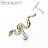 1pc- Snake Top Threadless Push In Flat Back Implant Grade Titanium