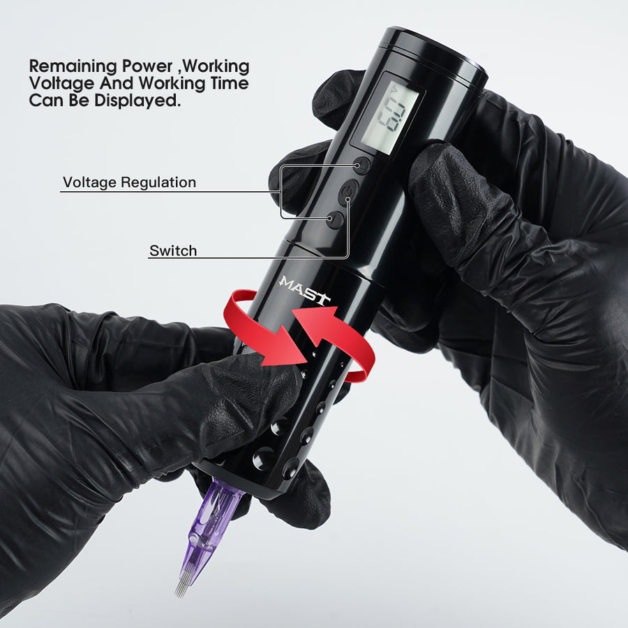 Mast Lancer Wireless Rotary Tattoo Pen Machine With Two Batteries