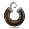 Pair- White Brass Ear Weight with Narra wood