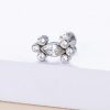 1pc- Titanium Internally Threaded Marquise CZ With 6 Round CZ Top Labret