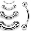 1pc- Large Gauge- Internally Threaded Curved Barbell