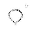 1pc- High Quality Precision Hinged Segment Hoop Ring with Lined Pyramid Cuts Chevron