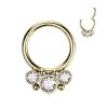 1pc- High Quality Precision Hinged Segment Ring With 3 Bezel Set Forward Facing CZ