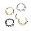 1pc- High Quality Precision All 316L Surgical Steel Chain Links With Spikes In Between Hinged Segment Hoop Ring