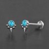 1pc- 316L steel Turquoise cabochon ball and spike Internally threaded Labret