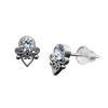 Pair- filigree designed clear zirconia crystal stud earrings