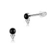 Pair- Black onyx cabochon stud Earrings
