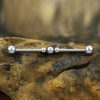 1pc- 316L Silver with plain balls Industrial Barbell