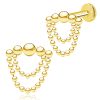 1pc- 316L Plain ball with chain balls Internally threaded Labret