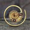 Pair- Amonite Brass Spiral Earring