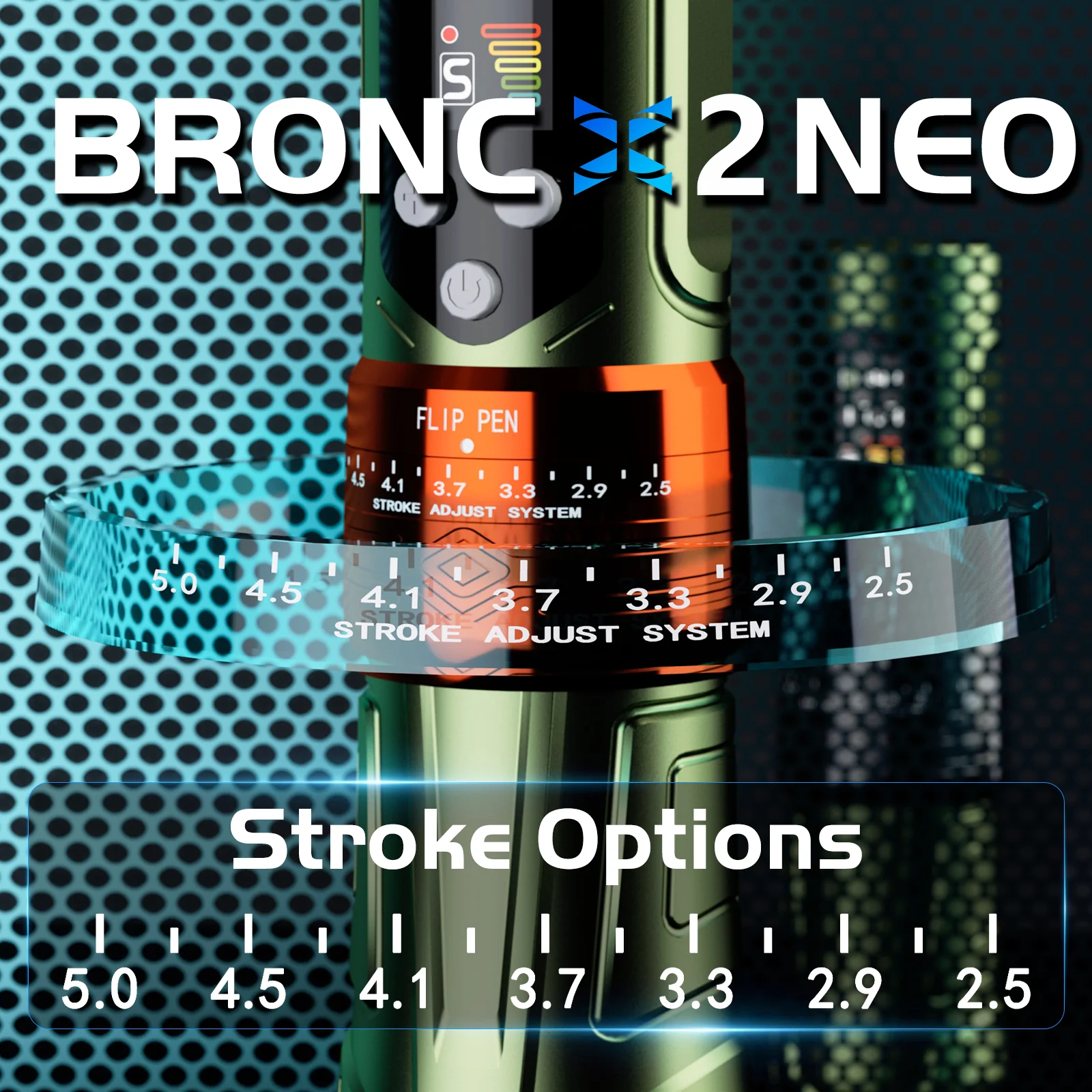 BRONC X2 NEO – Upgraded 7.1 mNM Adjustable Wireless Tattoo Pen - Image 3