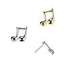 1pc- Titanium Threadless Push In Music Note Top